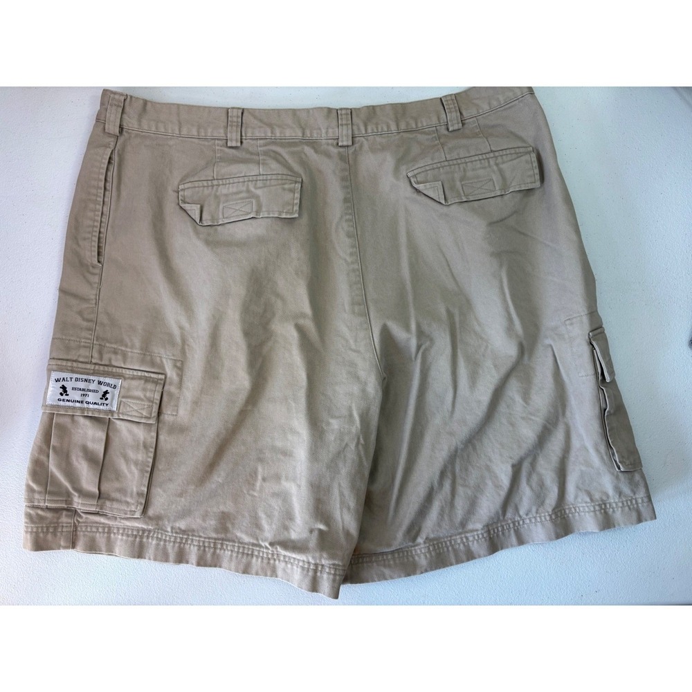 VINTAGE WALT DISNEY WORLD Mens Cargo Short Dad 90s Y2K Khaki 42 2XL Cotton Baggy - Picture 4 of 15
